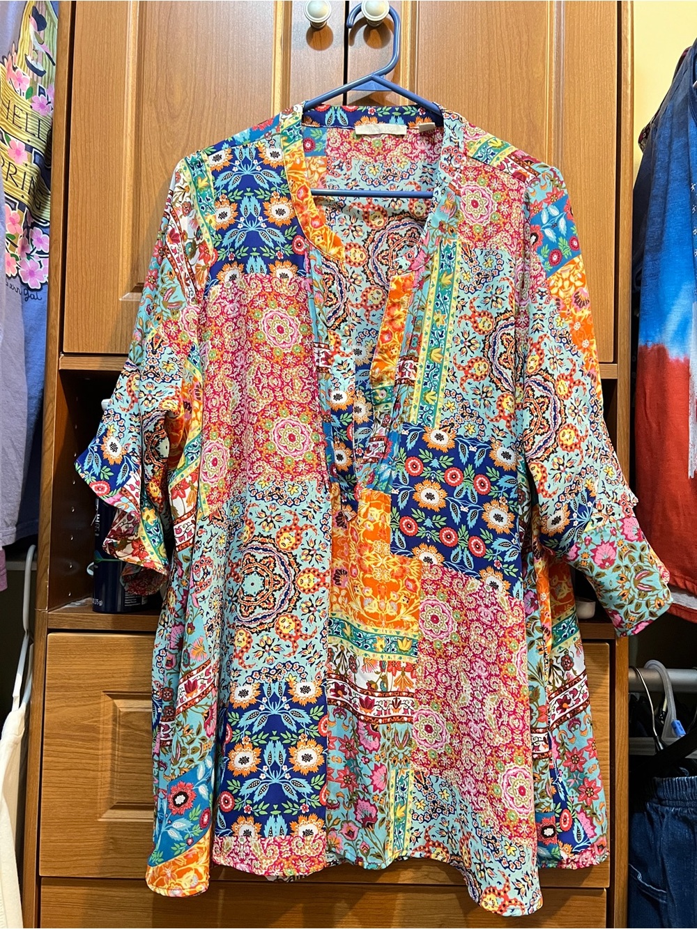 Sunny Leigh Multicolor Floral Patchwork Top